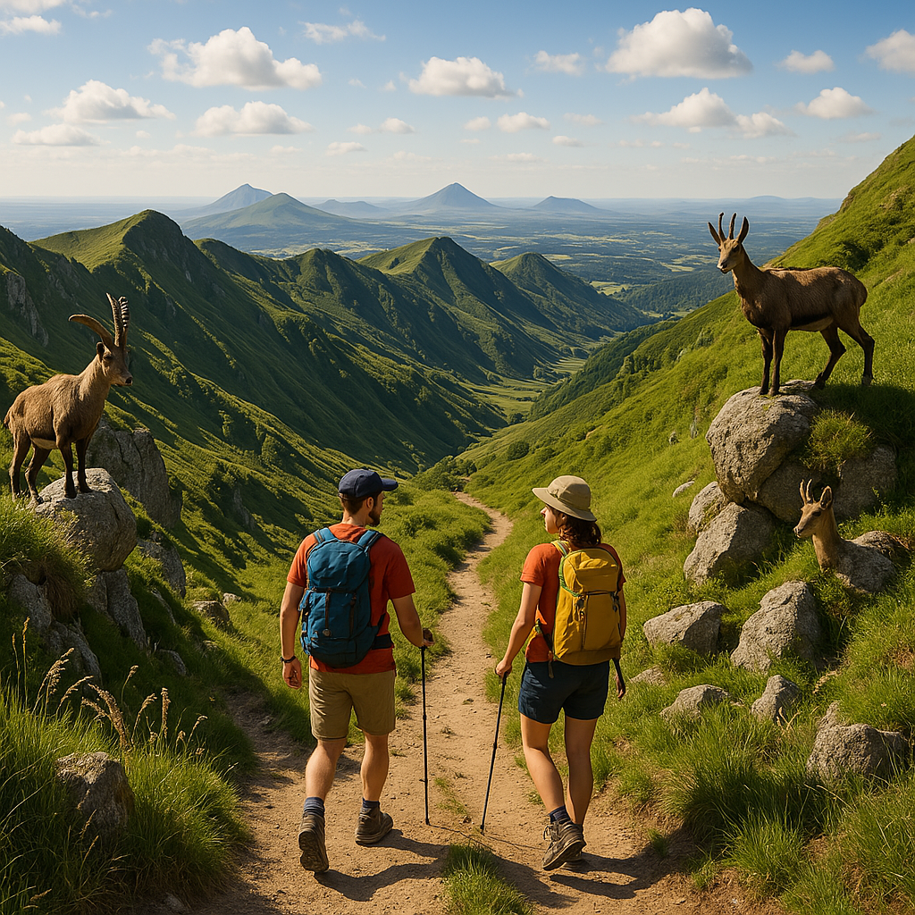Randonneurs dans le Sancy