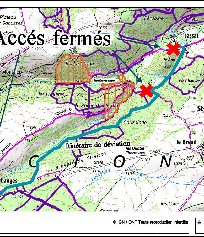 Déviation GR30 entre Courbanges et Jassat